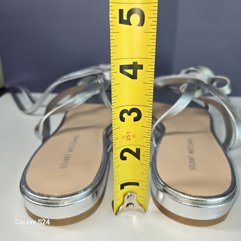 Stuart Weitzman Anita Silver Sandals Size 6 NWOT - Picture 5 of 7